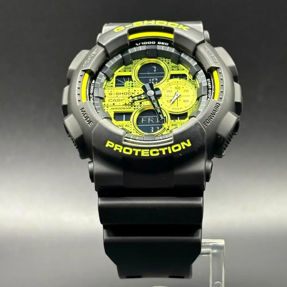 Casio G-Shock GA140DC-1A Analog Digital Black Vivid Yellow Men's Watch